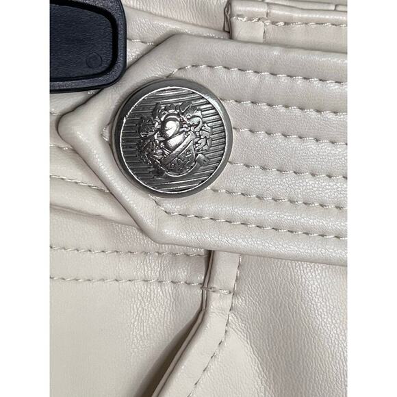 Veronica Beard Atala Faux Leather High Waisted Trouser Pants Ecru Women's 2 NWT - Picture 5 of 13